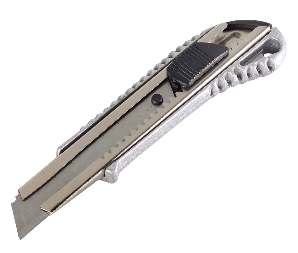 Нож канцелярский 18 мм Вихрь металлический корпус автоматический фиксатор