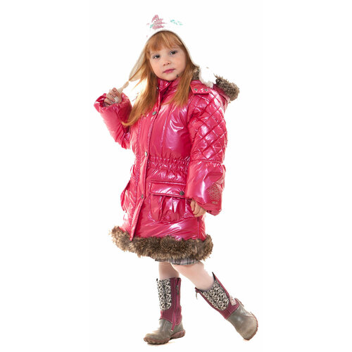 фото Куртка velfi зимняя, размер 128, розовый