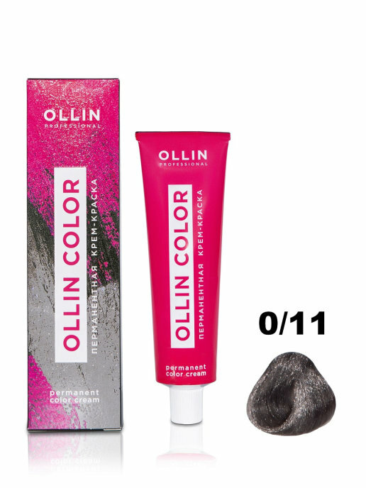 OLLIN COLOR 0/11 корректор пепельный 100 мл Перманентная крем-краска для волос