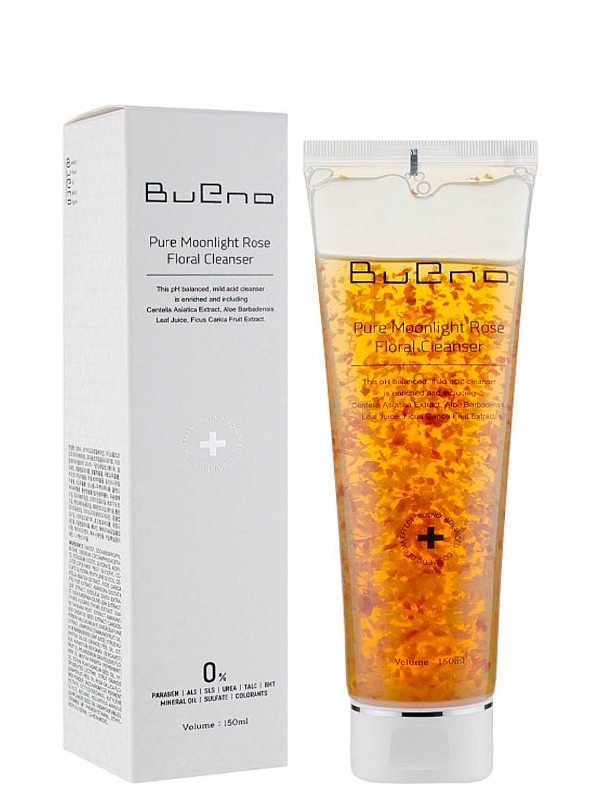 Bueno Pure Moonlight Rose Floral Cleanser Мягкий гель для умывания с лепестками роз 80 мл — фото 1