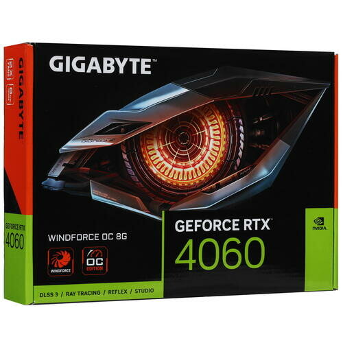 Видеокарта GIGABYTE GeForce RTX 4060 WINDFORCE OC 8GB (GV-N4060WF2OC-8GD)