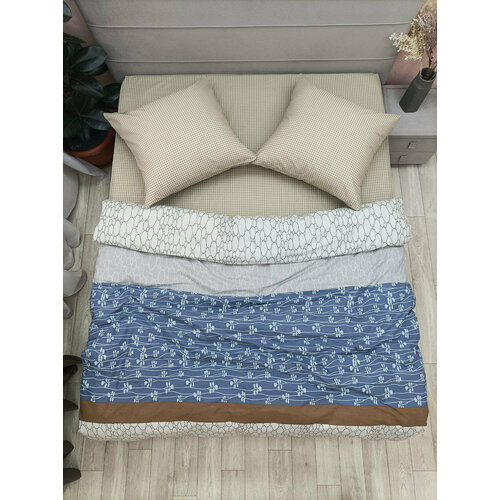 бежевый, синий