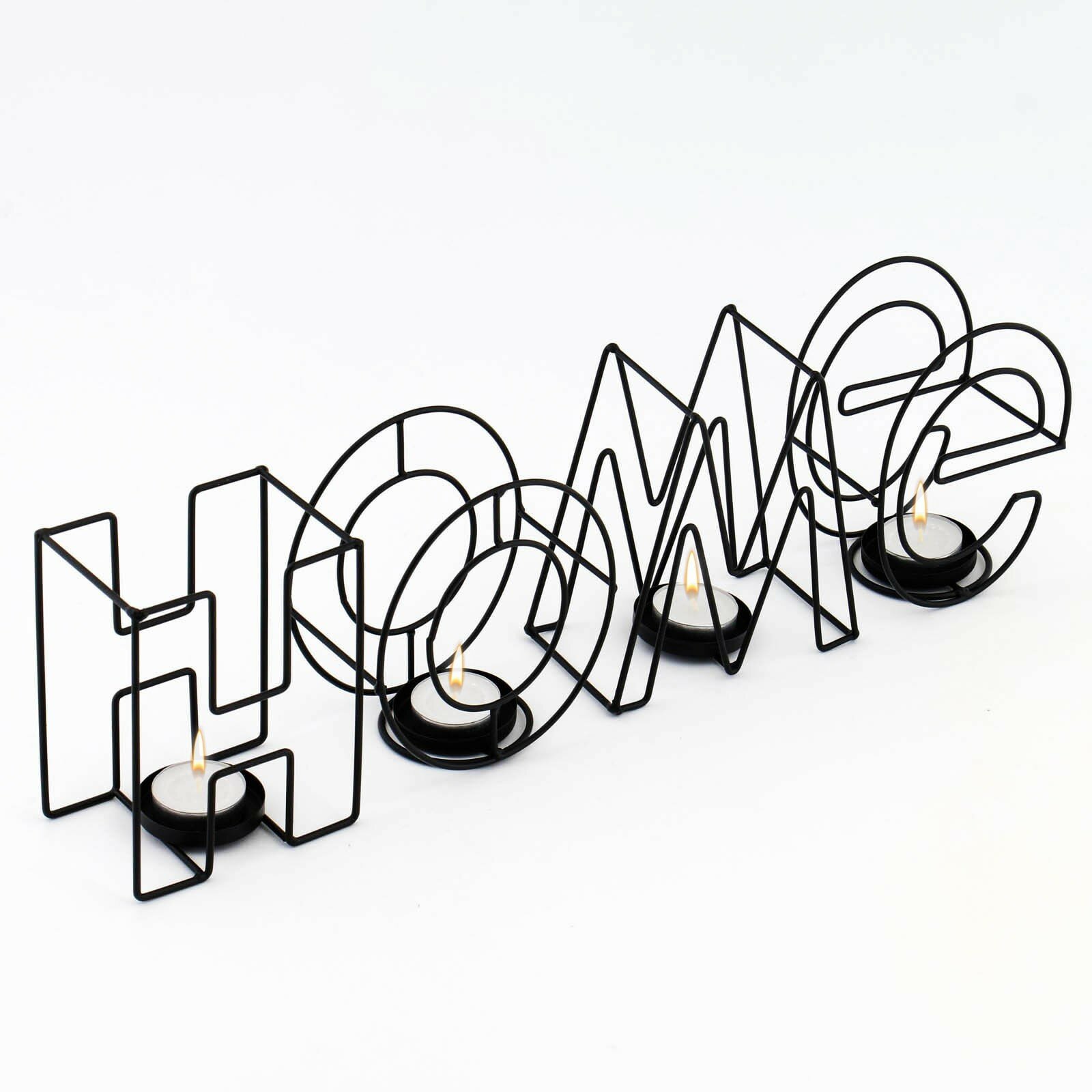 Подсвечник металлический настольный "Home", 13.5 х 42 см, черный - фотография № 5