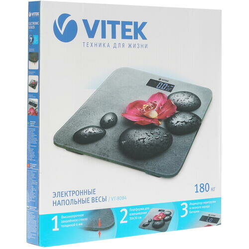 Напольные весы VITEK VT-8084 MC, до 180кг, цвет: рисунок [8084-vt-01] - фотография № 11