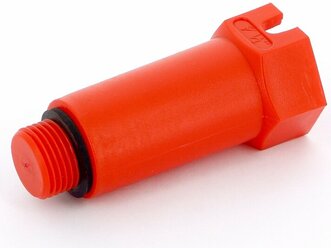 Заглушка (пробка) для водорозеток удлиненная с прокладкой тестовая 1/2, пластиковая, красная, RTP