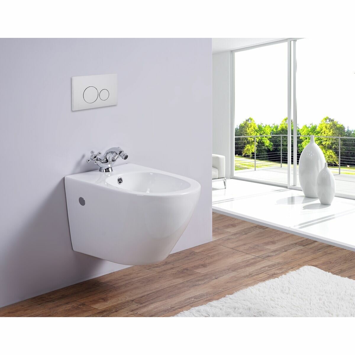 фото Биде подвесное Esbano Lirio белый