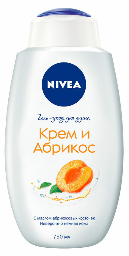 Гель для душа NIVEA Крем и Абрикос увлажняющий с абрикосовым маслом и фруктовым ароматом, 750 мл