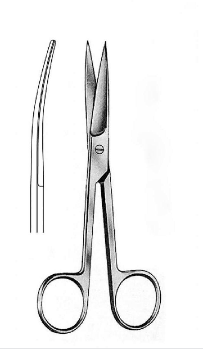 Ножницы медицинские изогнутые остроконечные 170 мм (нержавеющая сталь) Sammar П-13-156
