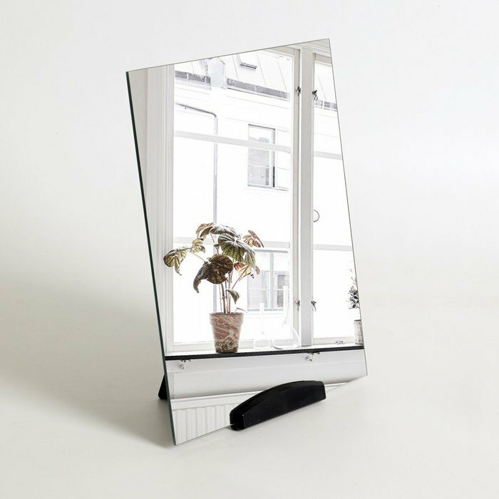Зеркало на подставке зеркальная поверхность 175 × 22 см цвет чёрный