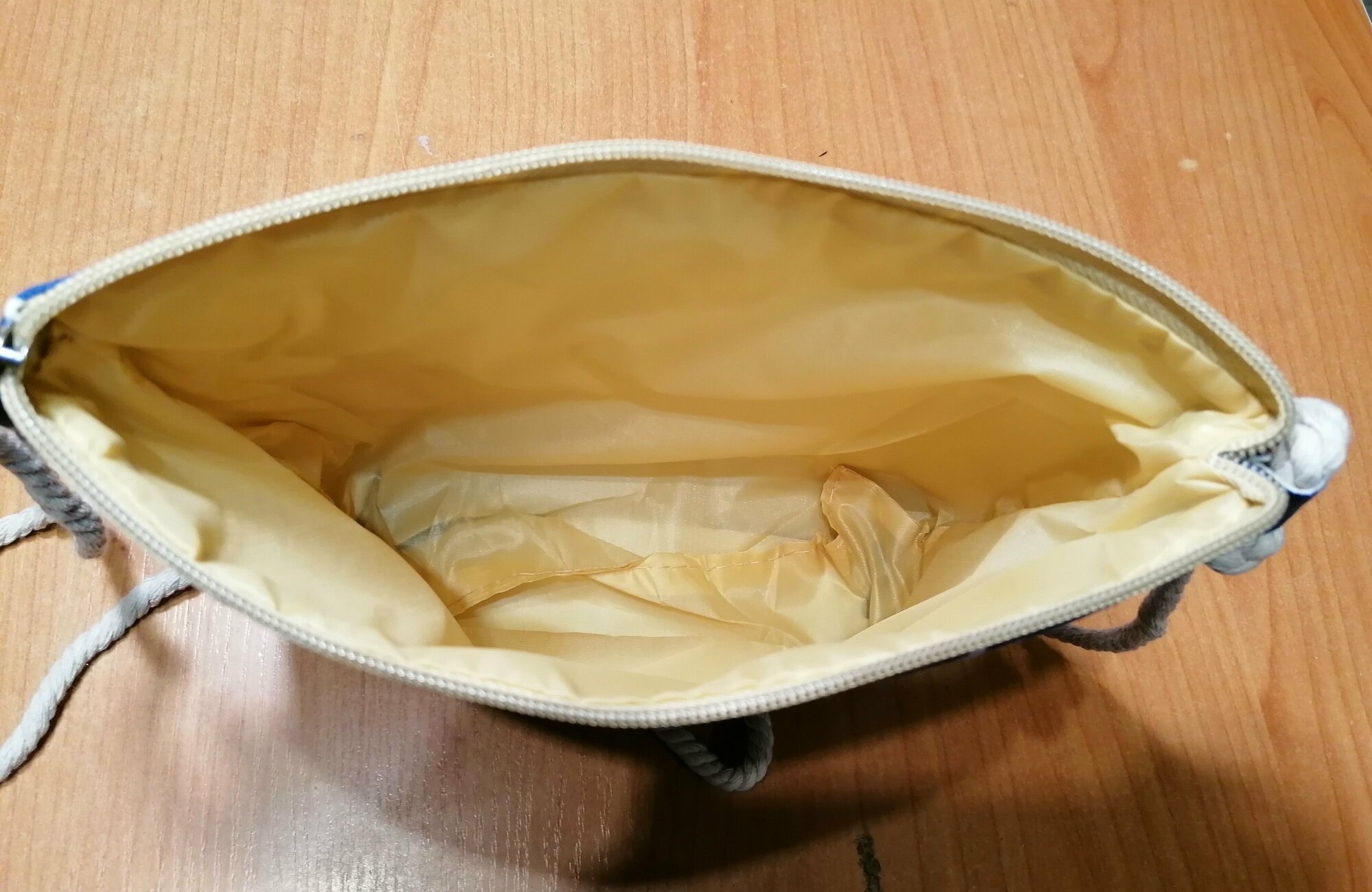 Сумка кросс-боди , фактура плетеная, синий, белый — фото 1