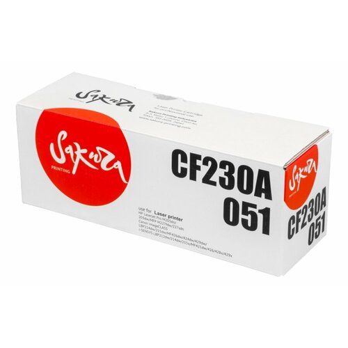 sakura картриджи комплектом совместимые сакура sakura sacf230a 051 3pk cf230a cartridge 051 черный 5 1k Картридж лазерный Sakura 30A / CF230A / Canon 051 / 051 черный 1700 стр. для HP, Canon (SACF230A/051)