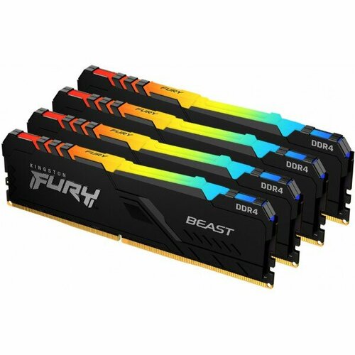 Память оперативная Kingston 128GB 3600MHz DDR4 CL18 DIMM Kit of 4 FURY Beast RGB 4815000₽