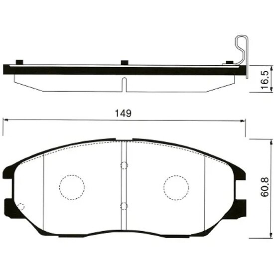 Колодки тормозные передние Sangsin Brake для Hyundai GRANDEUR XG2.5, 3.0, 3.5 16" 02-05, 4 шт