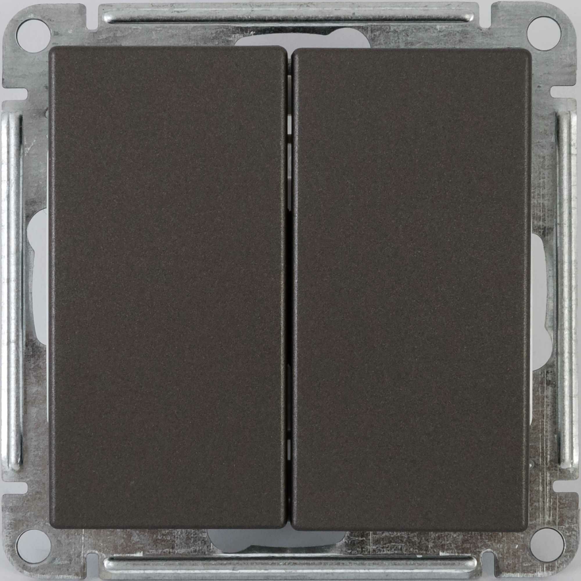 Выключатель встраиваемый Schneider Electric W59 Deco 2 клавиши, цвет графит - фото №1