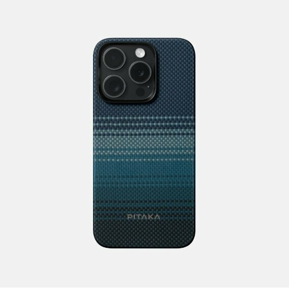 Чехол PITAKA Fusion Weaving MagEZ Case 5 для iPhone 15 Pro MAX 6.7", принт восход луны (Moonrise)