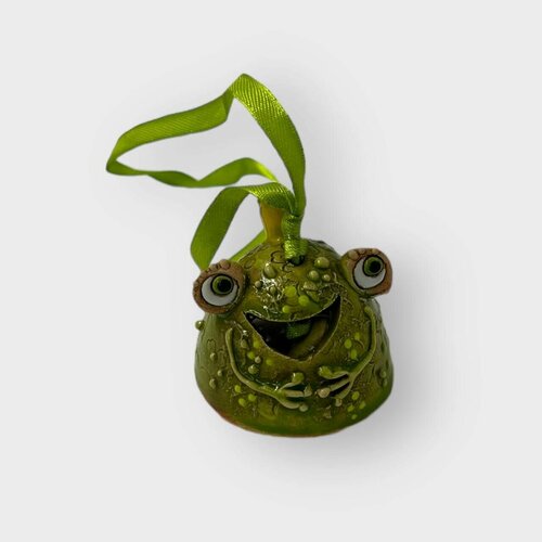 Колокольчик лягушка-жаба из глины Ручная работа 736₽