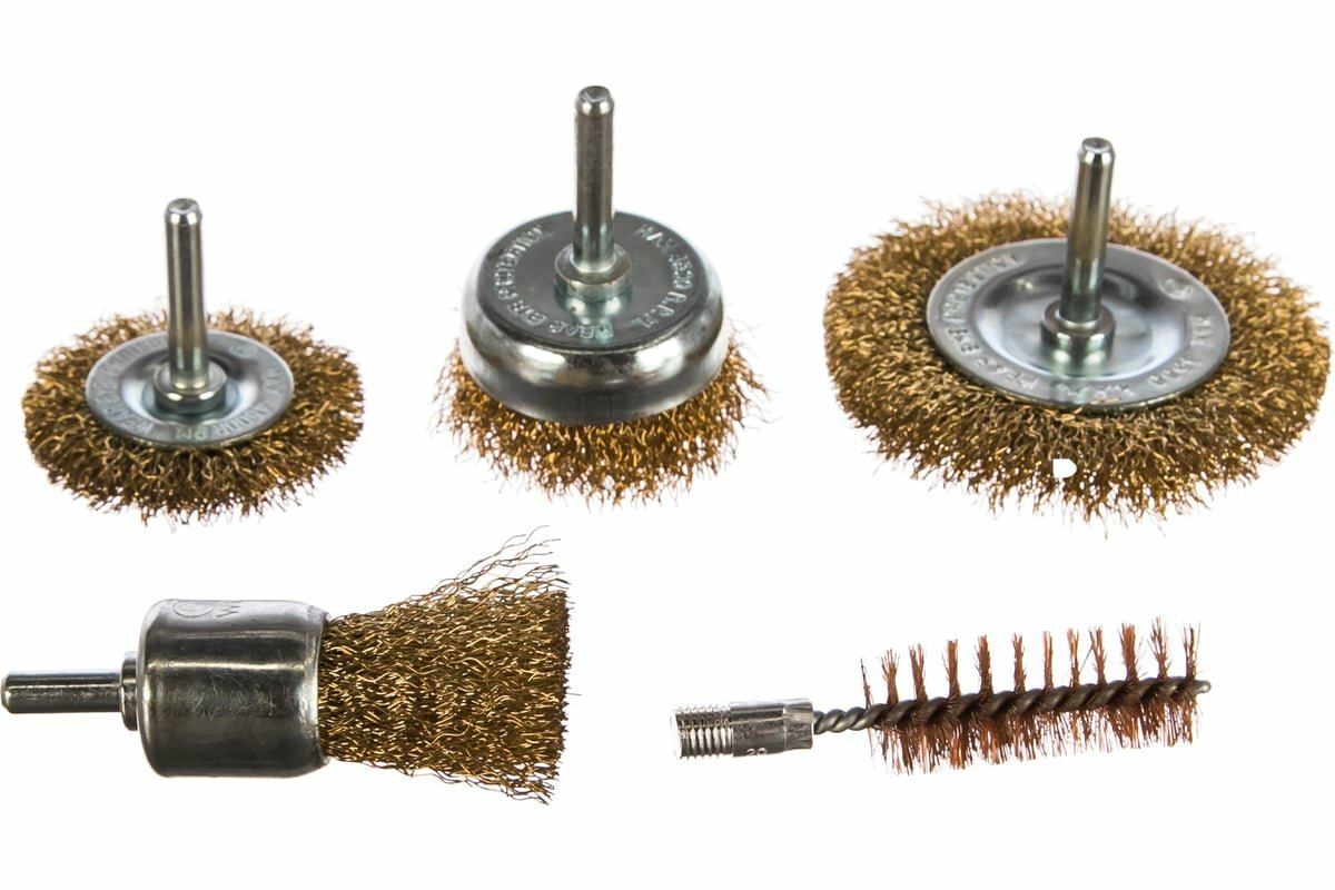 АвтоDело набор щеток зачистных для дрели 5шт.№3 D-25/50/50/75/16мм 44023 11846
