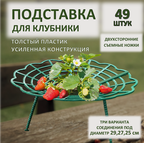 Изображение товара Подставка под клубники ADVAPLAST зелёная, 49 шт, опора для клубники, кустодержатель