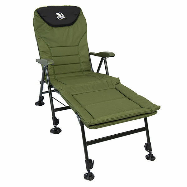 Кресло раскладное с откидной спинкой и подставкой для ног Condor (Хаки/Черный), 1300x460x400 мм