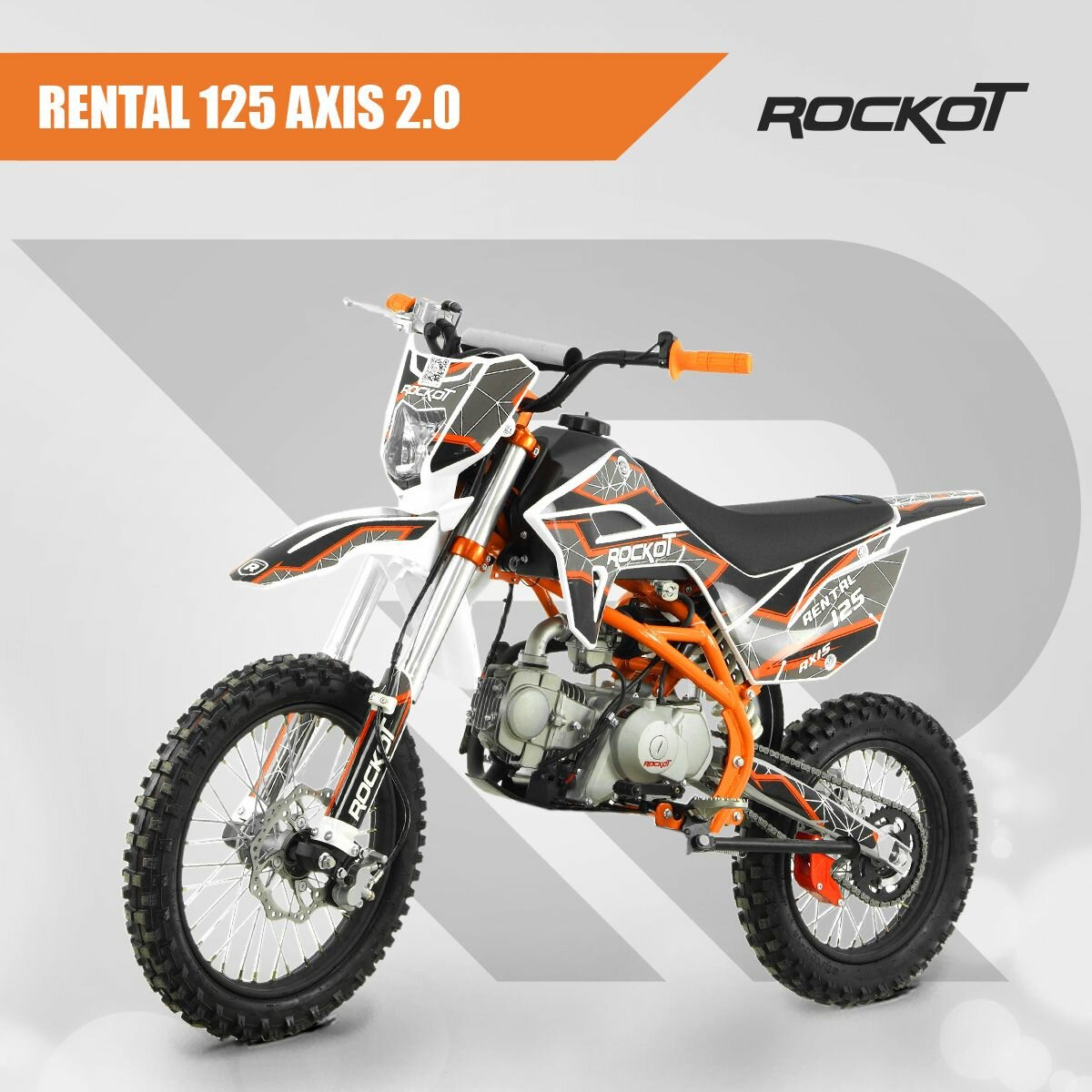 Питбайк ROCKOT RENTAL 125 Axis 2.0 (полуавтомат, без сцепления, эл. стартер, 17/14)