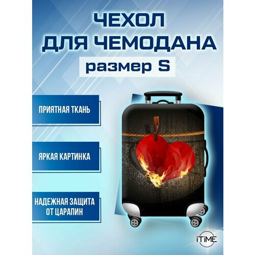 фото Чехол для чемодана , размер s, красный, черный, коричневый без бренда