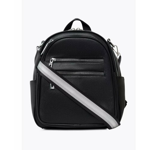 Сумка-рюкзак TERVOLINA, фактура зернистая, чёрный