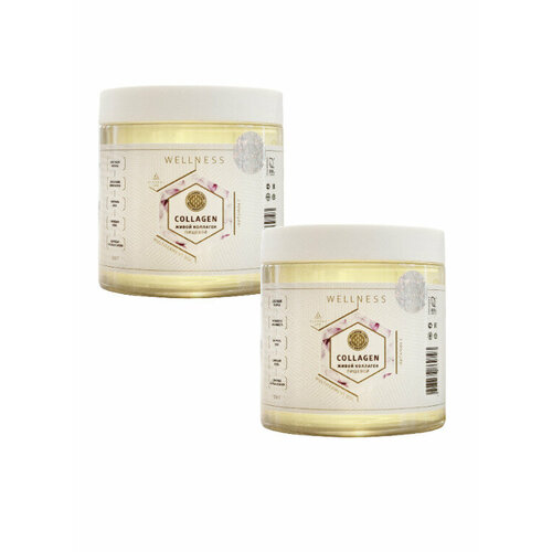 Живой коллаген желе для суставов, связок, кожи и волос, с витамином С, без ГМО, 96% усвояемости, без вкуса 2*500 г / Collagen Live Wellness