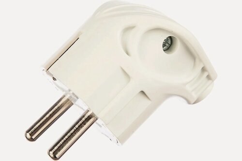 Изображение товара Makel 10027 Угловая вилка с/з белая для сантехники, водоснабжения и бытовых проектов