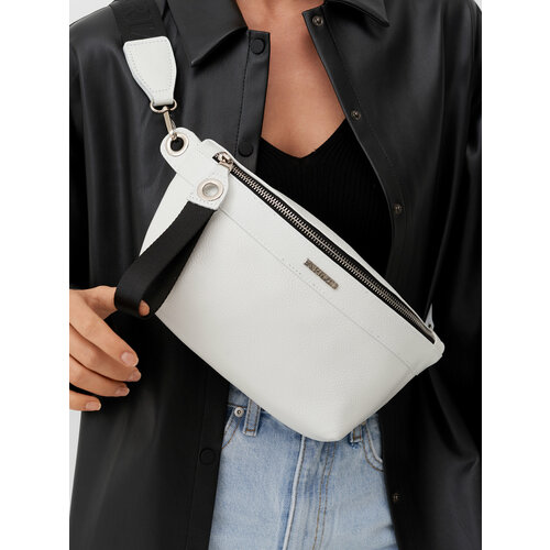 Сумка поясная FABRIZIO CLUB фактура гладкая матовая белый 5300₽