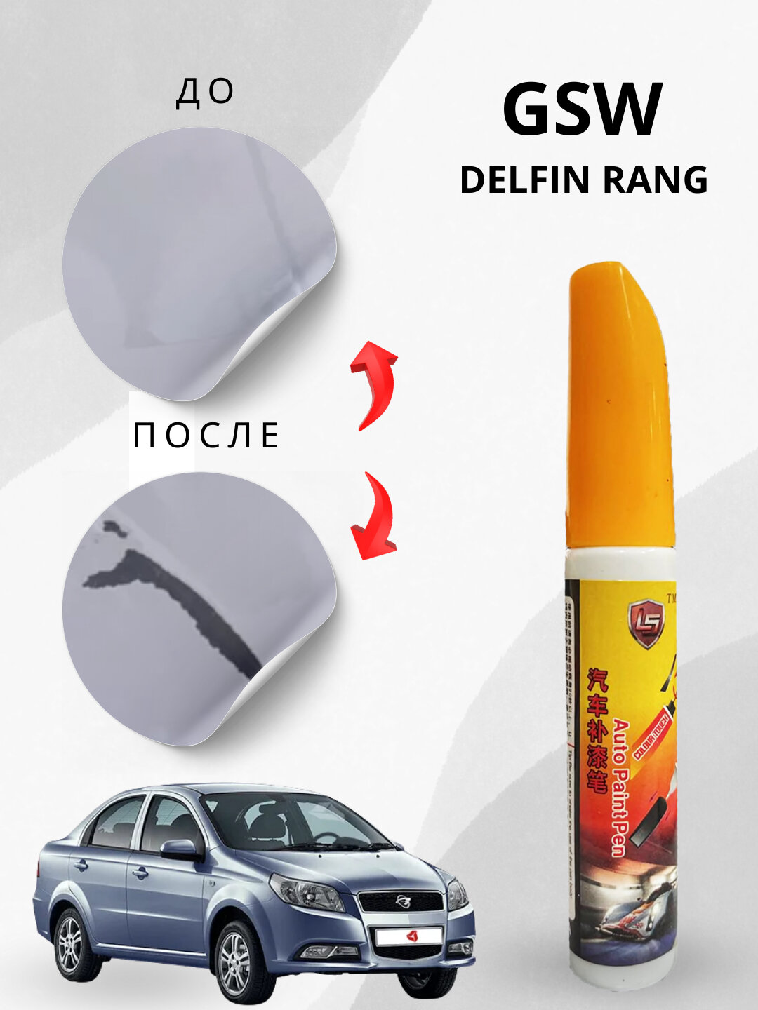 Замазка для кузова автомобиля "LS", 12 мл, GSW, для легковых, грузовых авто