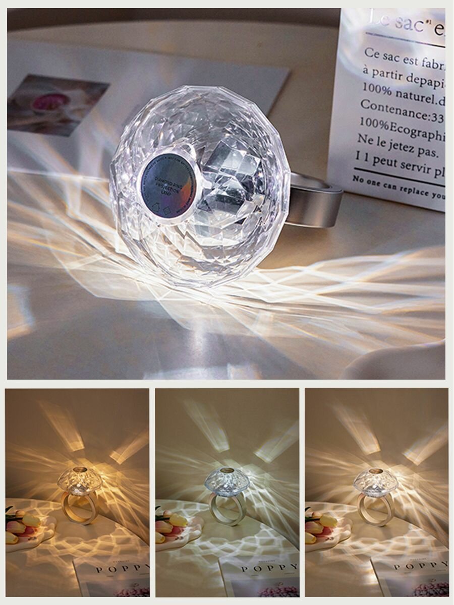 Ночник "Atmosphere Light", с диммированием, круглый, USB-разъём, 3 режима, белый