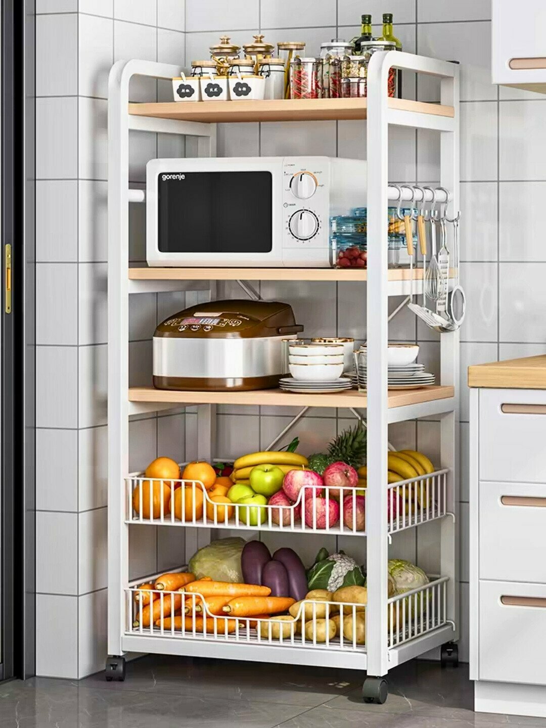 Металлический напольный шкаф, домашняя мебель, кухонная стойка с дверцей шкафа