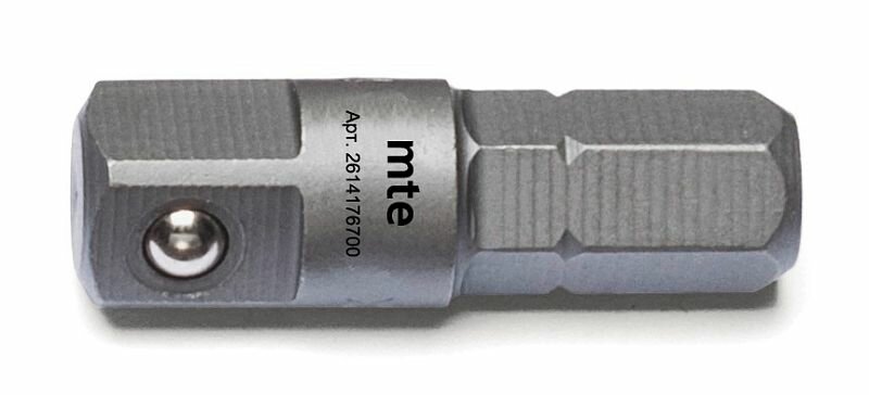Адаптер (переходник) для торцевых головок 1/4" 25 мм хвостовик С63 мм mte