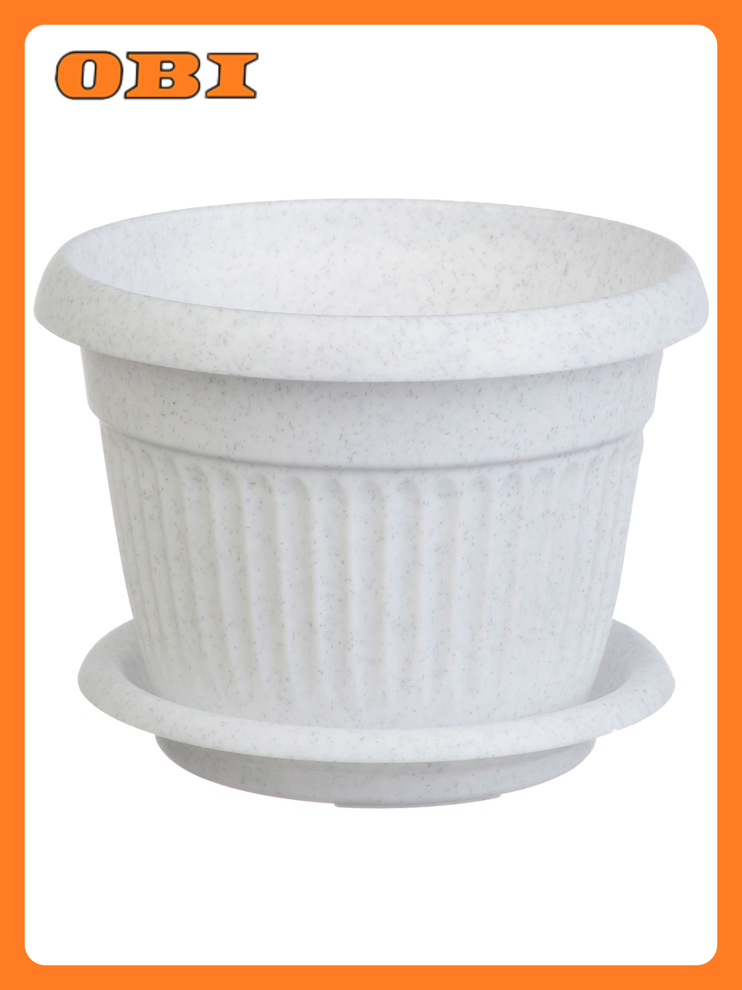 Кашпо IDEA Ливия d37 см 16 л полипропиленовое мраморное с подставкой