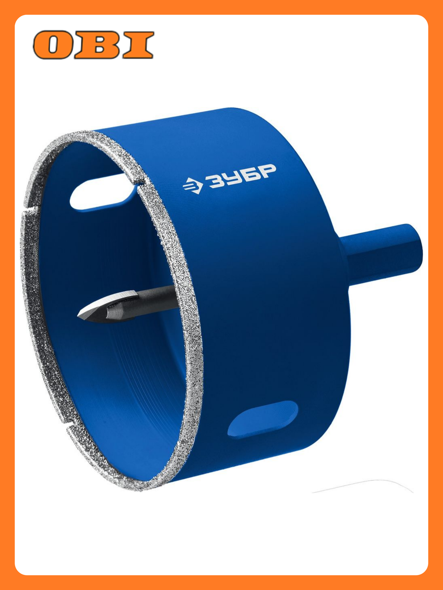 Коронка ЗУБР алмазная для керамики 73мм трехгранный хвостовик