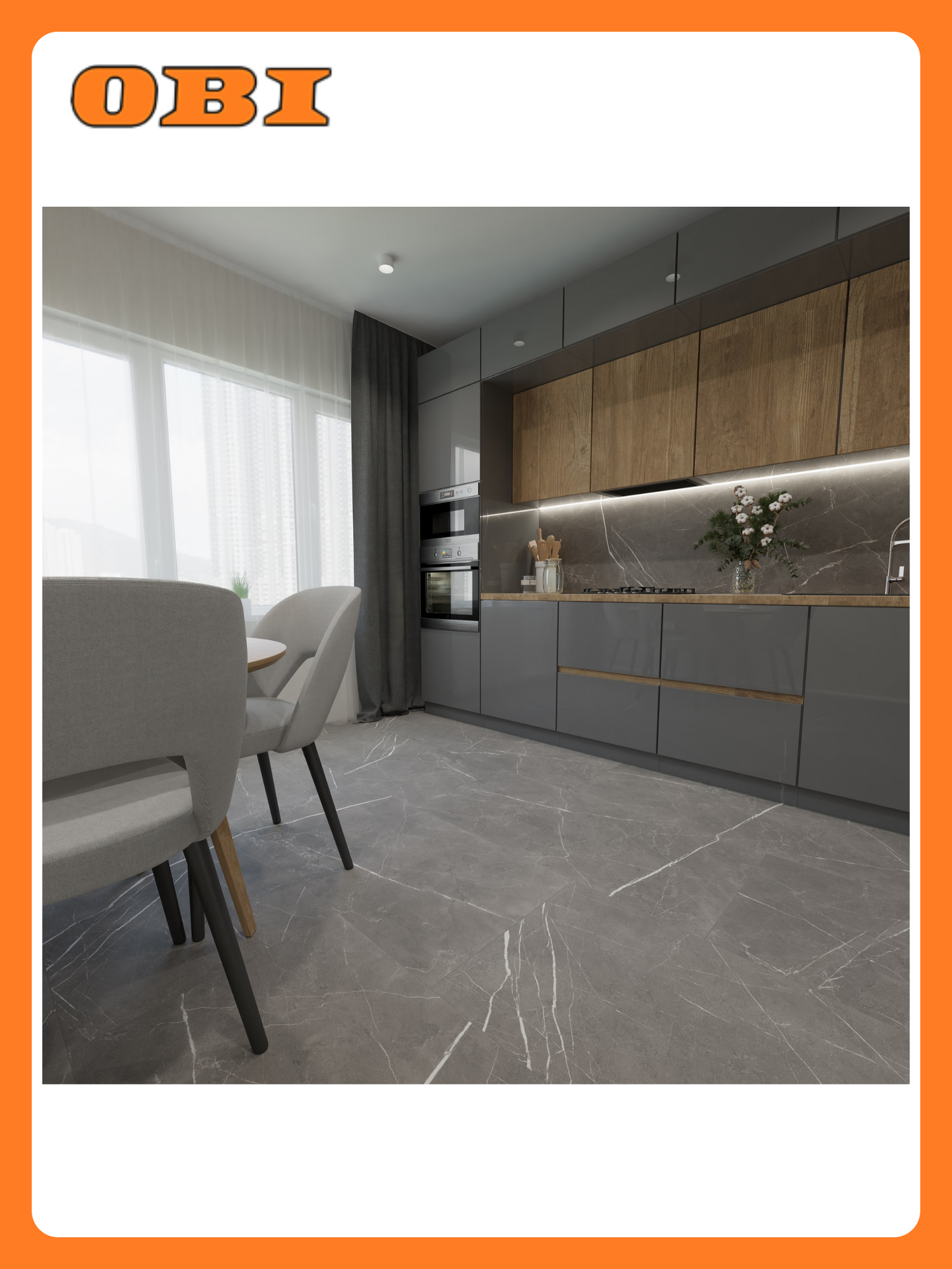 Керамогранит Global Tile Encanto Карвинг серый 60X120 см 144 м²