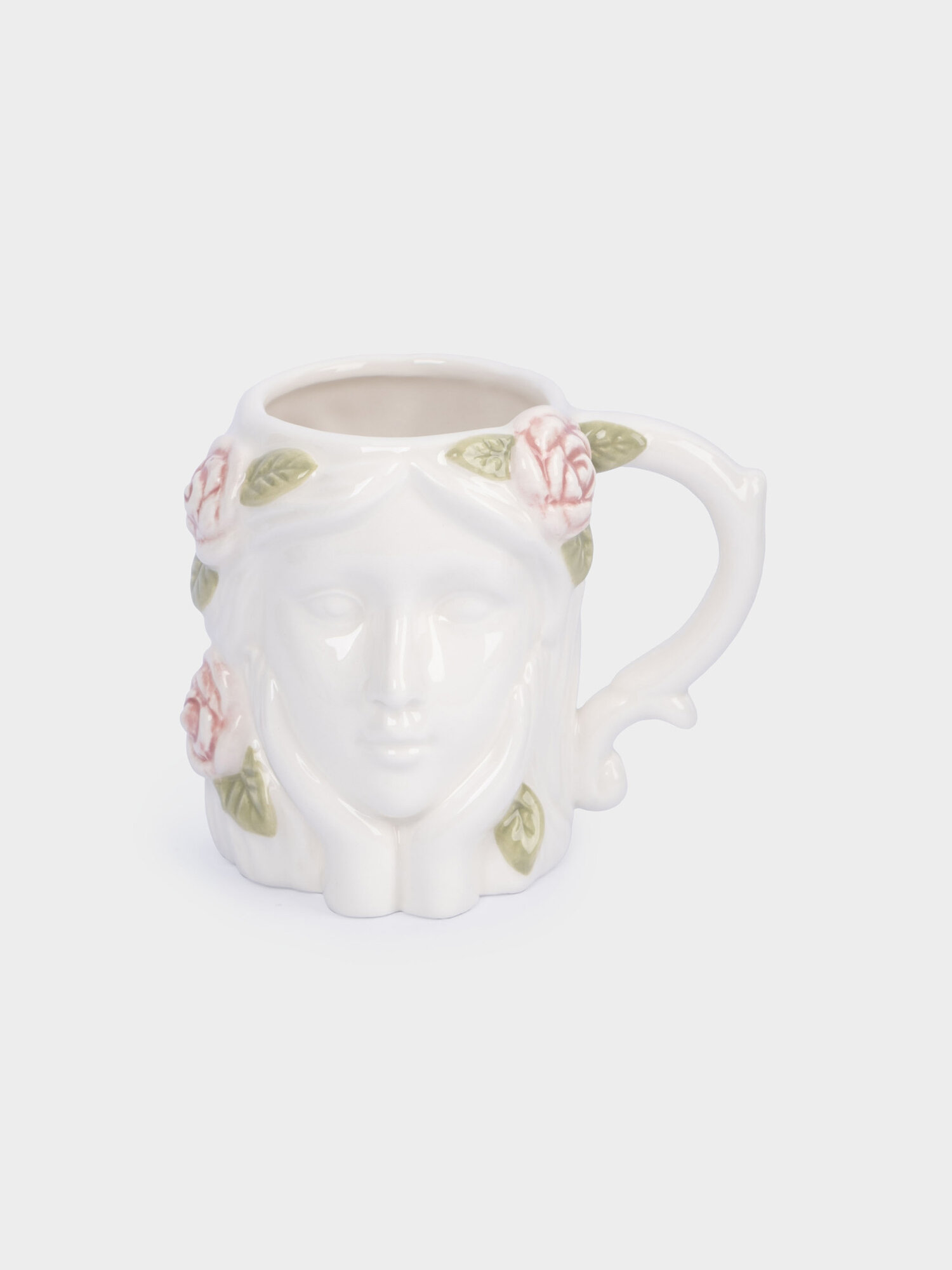Кружка, 350 мл, керамика, молочная, Девушка с тюльпанами, Tulip — фото 1
