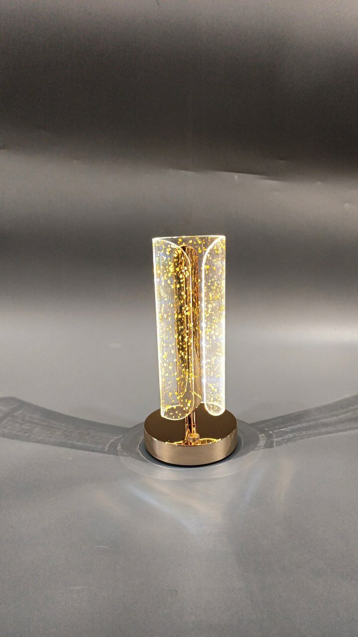 Лампа настольная, акриловая панель, LED, USB, дизайн луна, теплый свет