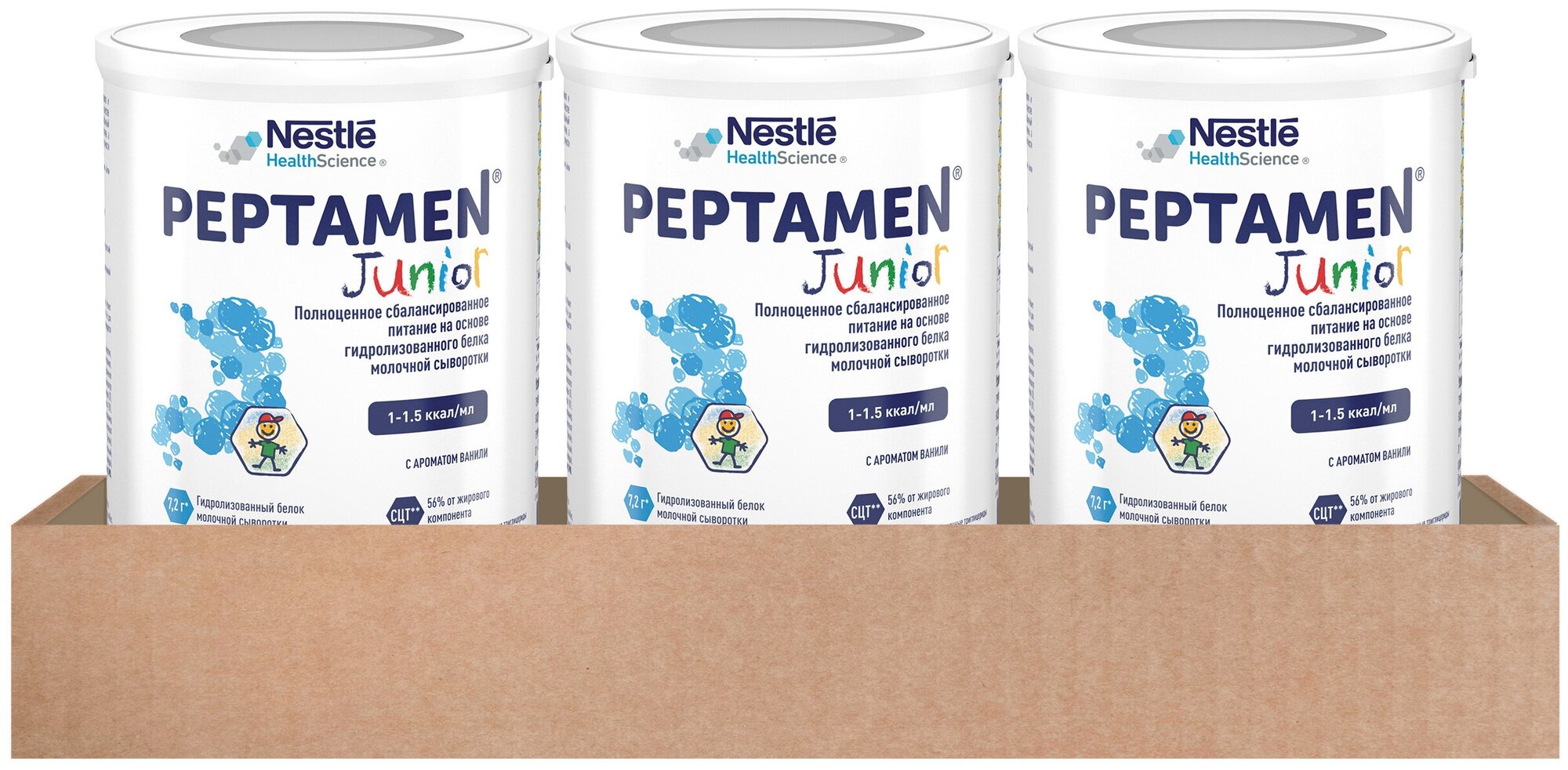 Смесь Peptamen Junior (Nestle), c 1 года, 400 г - 3 штуки.