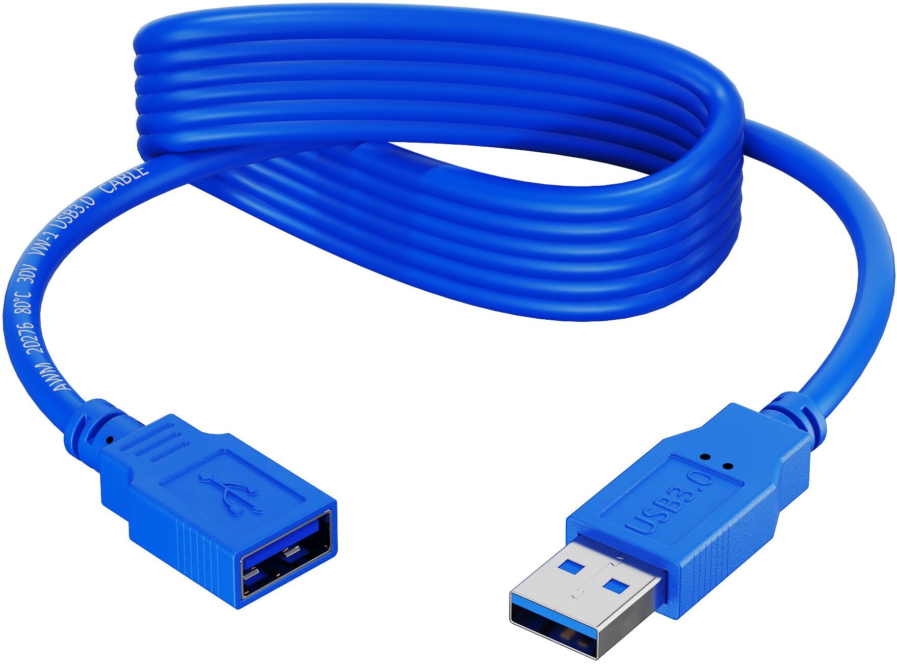 Кабель-удлинитель GSMIN A84 USB 30 (M) - USB 30 (F) (3 м) (Синий)