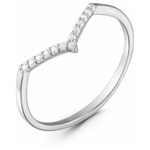 фото Кольцо из серебра с родированием с фианитами приблуды