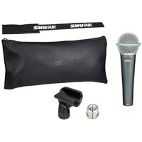 Shure BETA 58A, комплектация: микрофон, разъем: XLR 5 pin (M), серый металлик, 1 шт