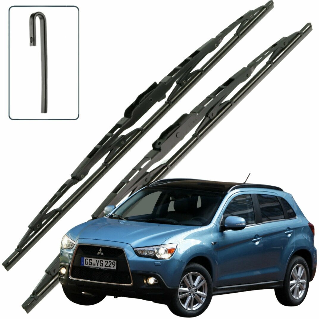 Дворники Mitsubishi ASX (1) GA / Митсубиси АСХ ГА 5 дв. 2010 / 2011 / 2012 Щетки стеклоочистителя каркасные для автомобиля 600мм-530мм к-т 2шт.