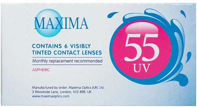 Контактные линзы Maxima 55 UV, ежемесячные, -7,50 / 14,2 / 8,9 / 6 шт.