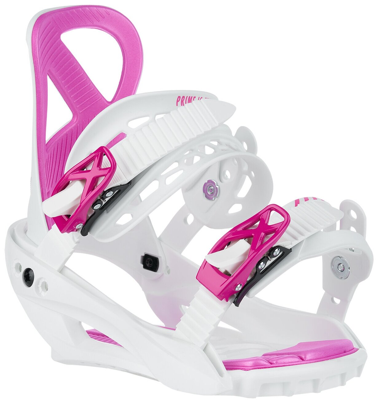 Крепления сноубордические PRIME 2021-22 - FUN-F1 White, размер S 35-38 RU, цвет:Белый-розовый
