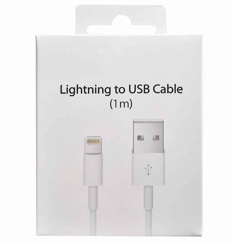 Кабель USB - Lightning для iPhone и iPad с чипом, 1 метр, белый / зарядка для Apple / в коробке