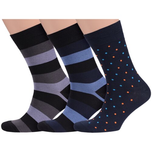 Носки MoscowSocksClub, 3 пары, размер 25 (38-40), мультиколор