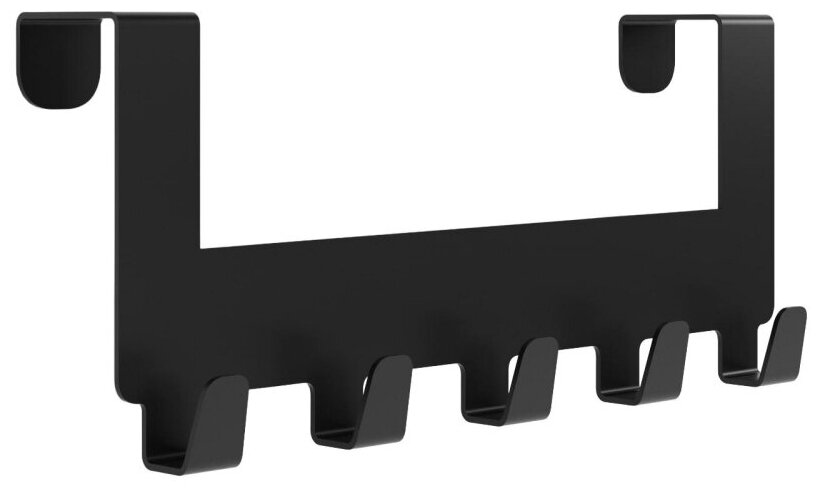 Вешалка навесная Эльда-9 (черный, 290х75х127 мм, 5 крючков) - фотография № 2