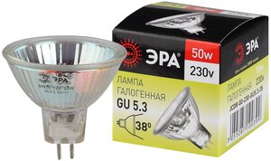 Лампа галогенная ЭРА GU5.3-JCDR (MR16) -50W-230V-CL софит с отражателем 50 Вт