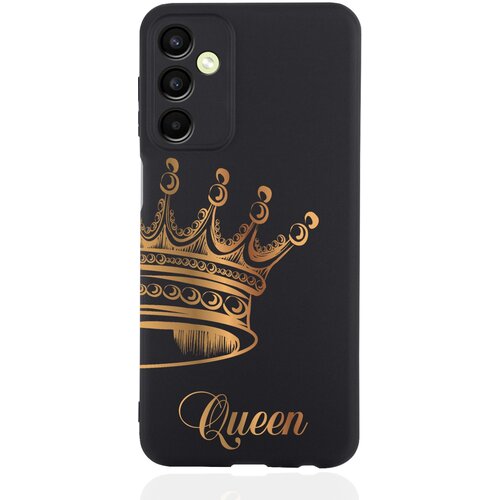 Черный силиконовый чехол MustHaveCase для Samsung Galaxy A24 Парный чехол корона Queen черный силиконовый чехол musthavecase для vivo y35 парный чехол корона queen